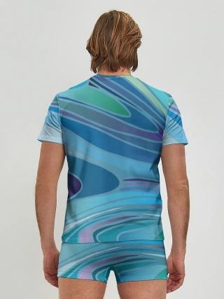 Мужские трусы с футболкой / Морская волна