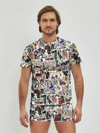 Мужские трусы с футболкой / GTA Sticker Bombing