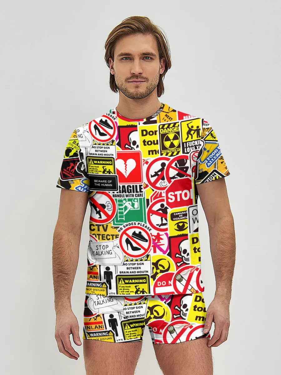 Мужские трусы с футболкой / Запрещающие знаки