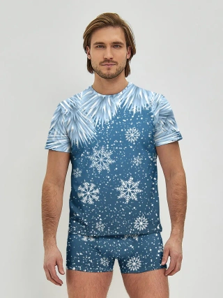 Мужские трусы с футболкой / Снежное Настроенние