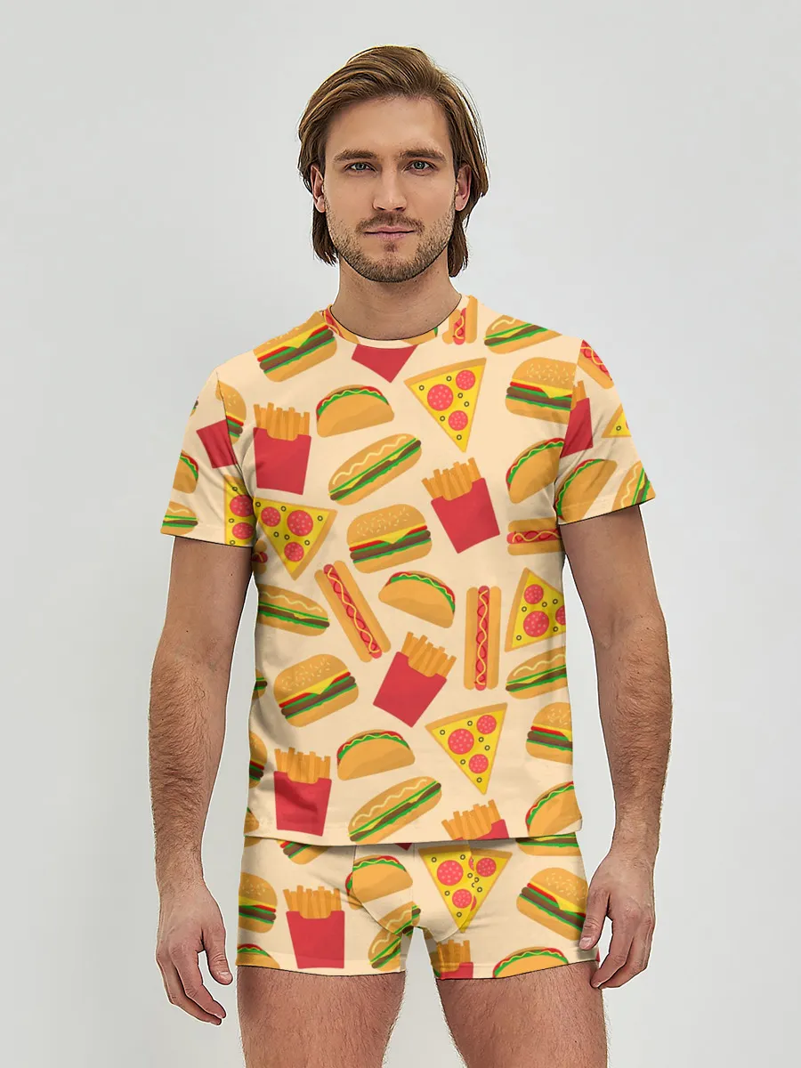 Мужские трусы с футболкой / Фастфуд