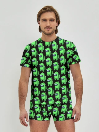 Мужские трусы с футболкой / Among Us Crocodile