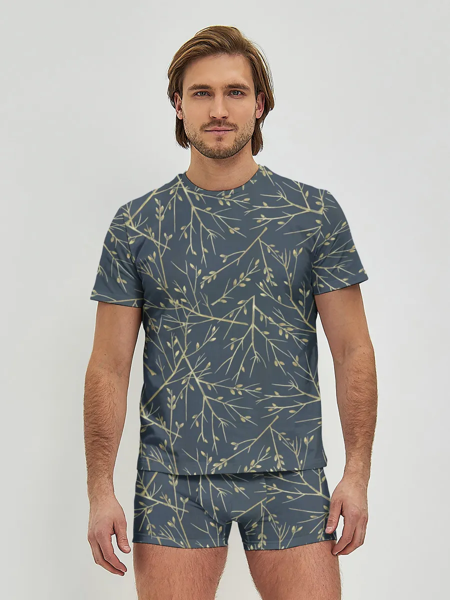 Мужские трусы с футболкой / Веточки