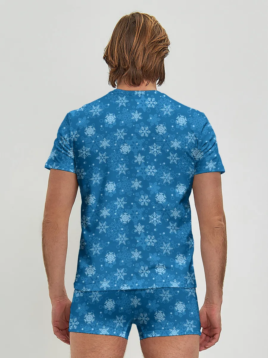 Мужские трусы с футболкой / Снежинки