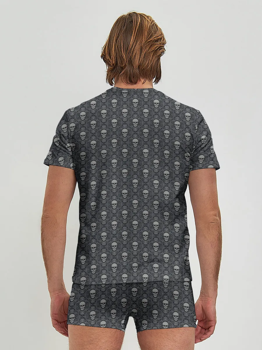 Мужские трусы с футболкой / Готический рисунок