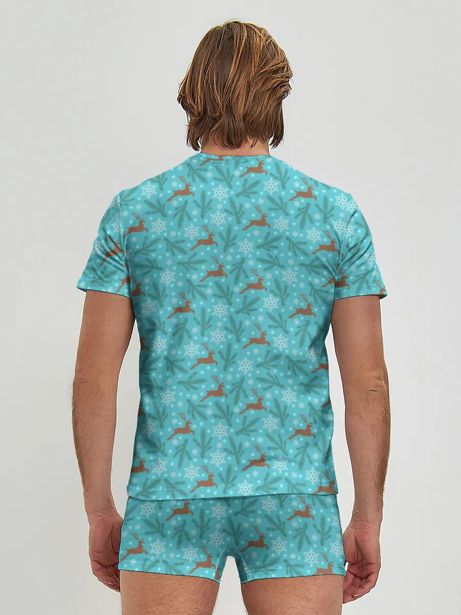 Мужские трусы с футболкой / Новогодние Олени