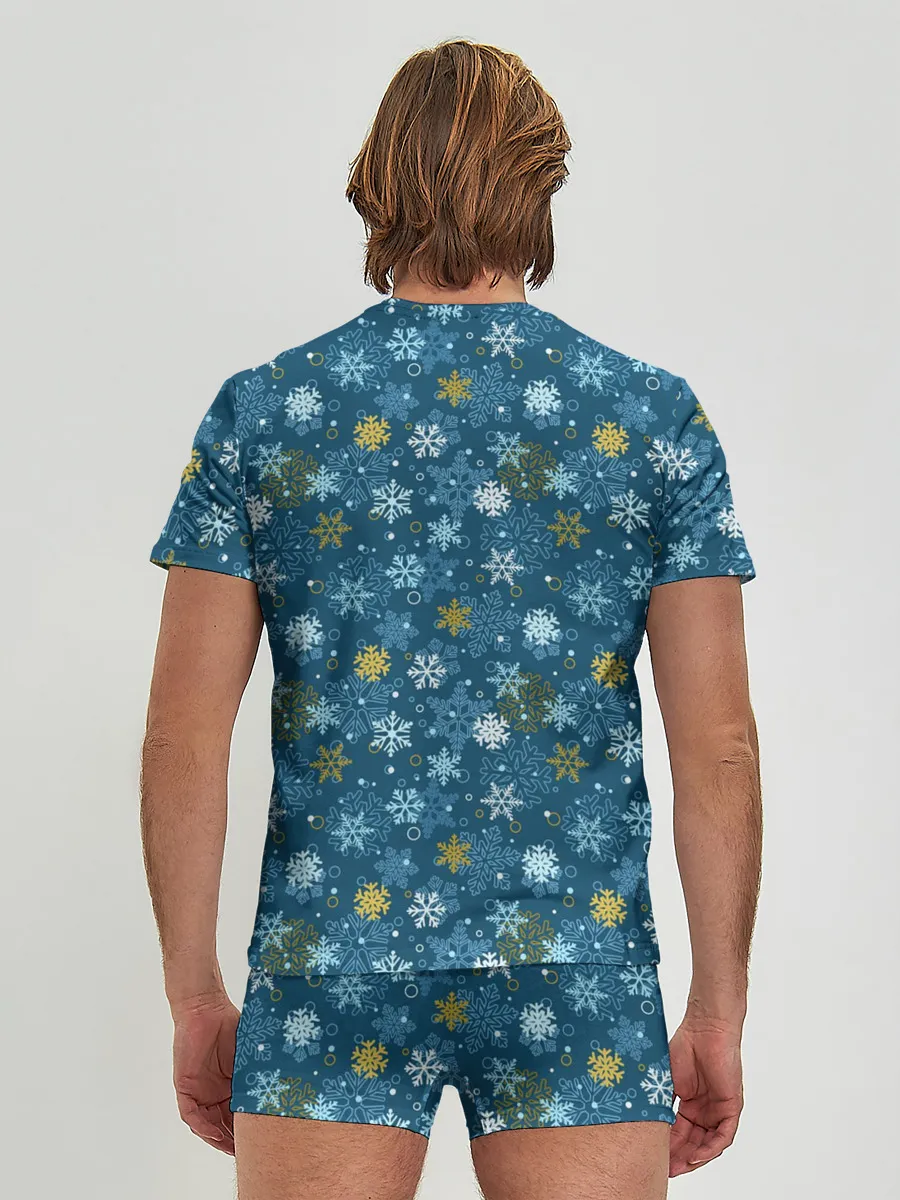 Мужские трусы с футболкой / Снежинки