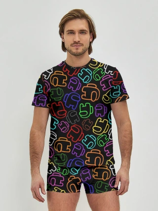 Мужские трусы с футболкой / AMONG US NEON