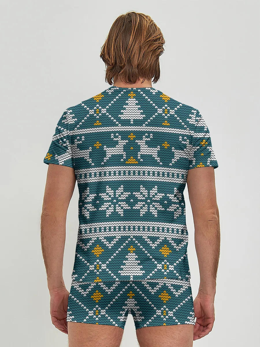 Мужские трусы с футболкой / Новогодний узор