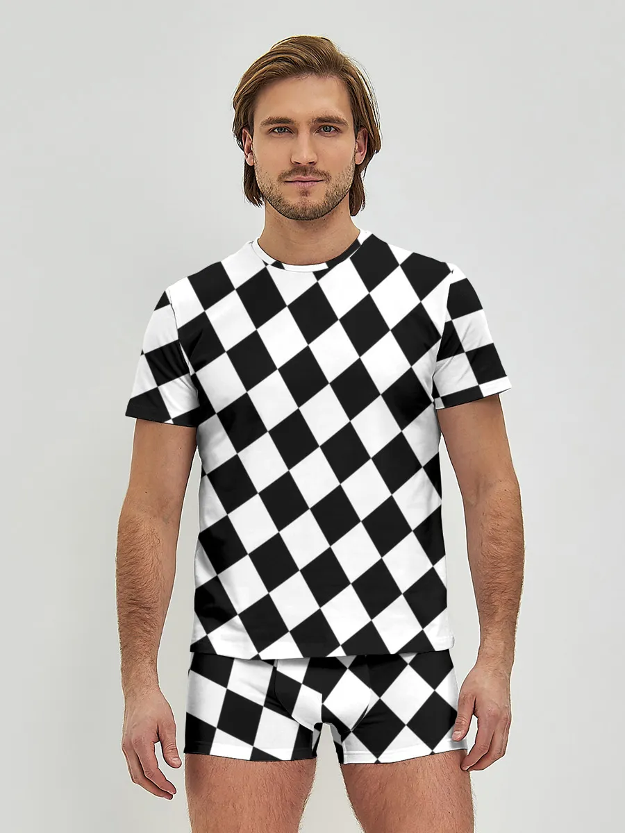 Мужские трусы с футболкой / Клетки