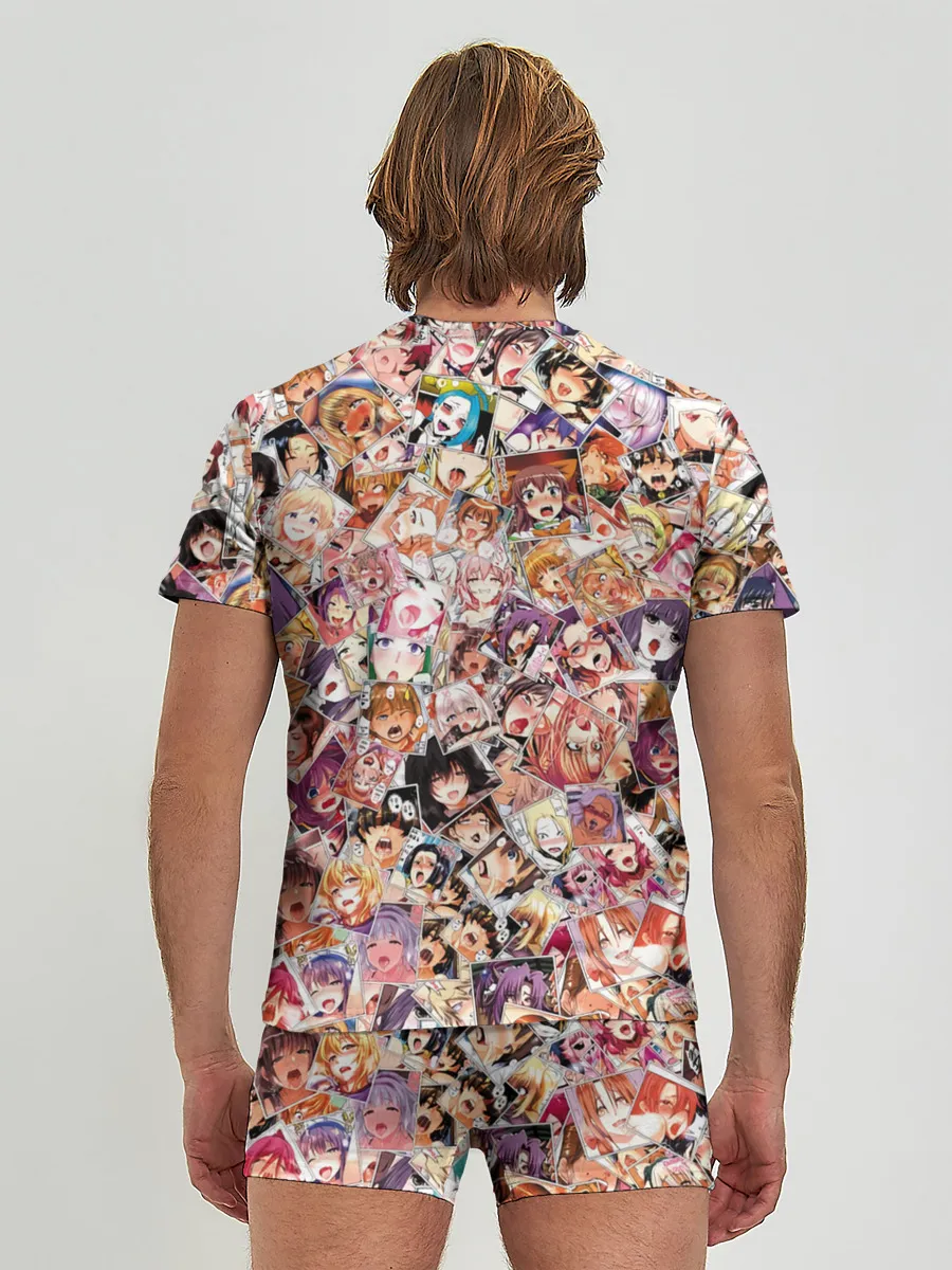 Мужские трусы с футболкой / Яркий паттерн АХЕГАО