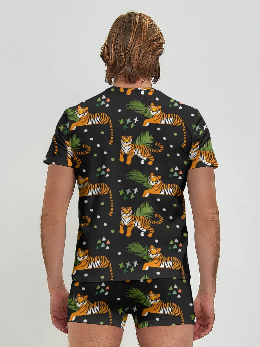 Мужские трусы с футболкой / Tigers | Тигровый Паттерн