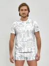 Мужские трусы с футболкой / Нарисованный город