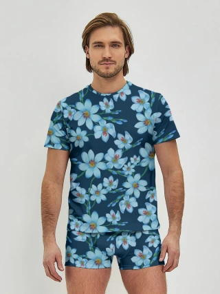 Мужские трусы с футболкой / Иксии не темно синем фоне