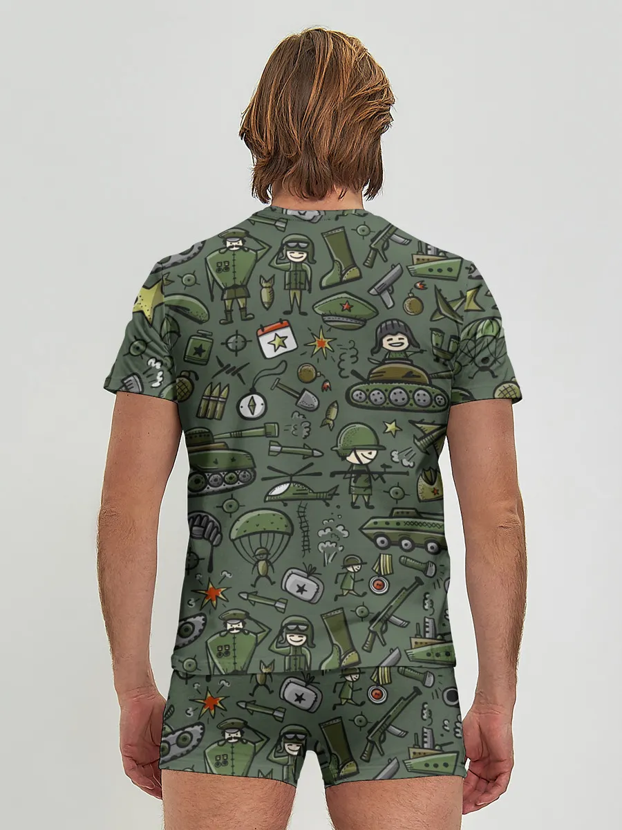 Мужские трусы с футболкой / военные атрибуты