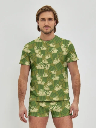 Мужские трусы с футболкой / кружка пива милитари