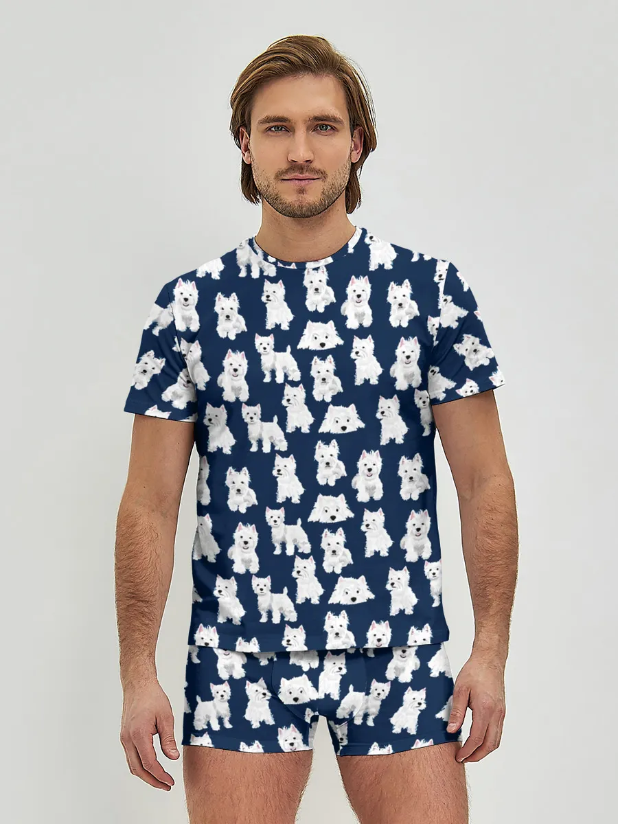 Мужские трусы с футболкой / Собаки Пушистики