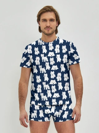 Мужские трусы с футболкой / Собаки Пушистики