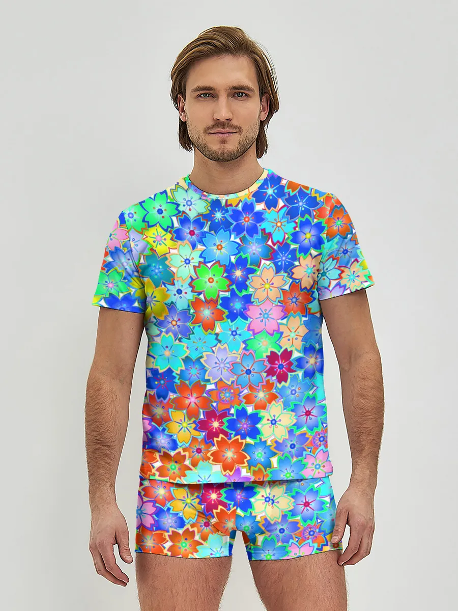 Мужские трусы с футболкой / Цветы весны