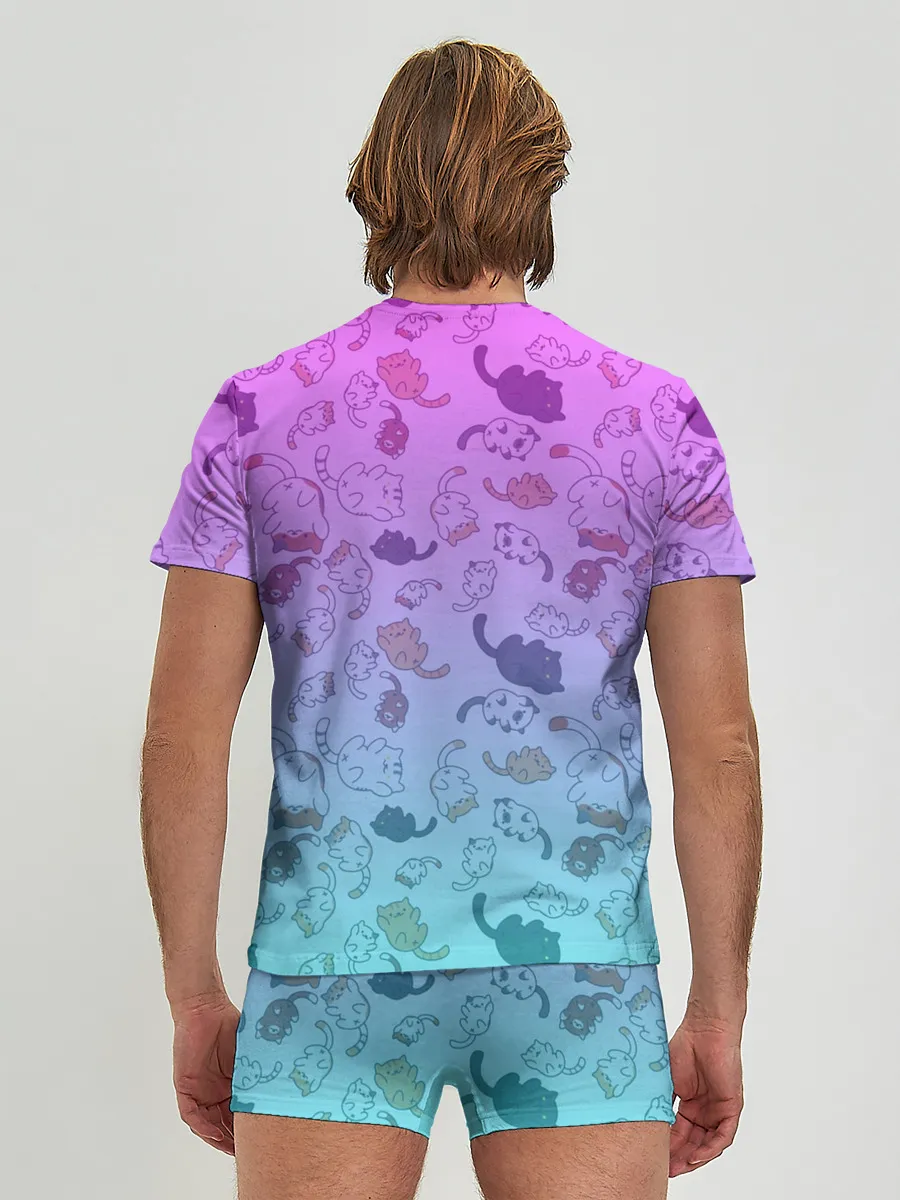 Мужские трусы с футболкой / Котики в полете