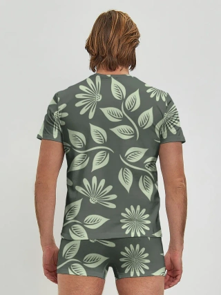 Мужские трусы с футболкой / Цветы