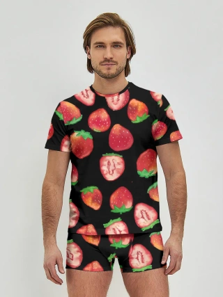 Мужские трусы с футболкой / Клубничка