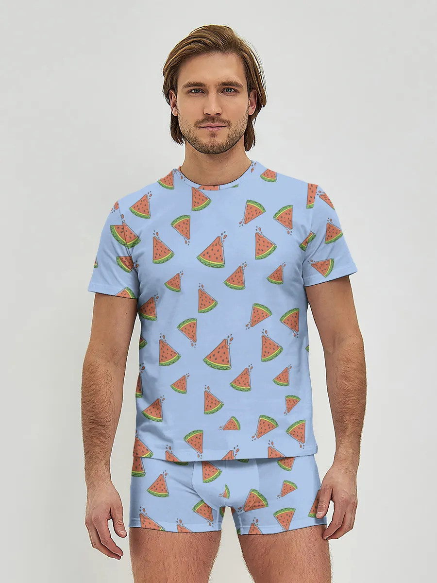 Мужские трусы с футболкой / Кусочки арбуза