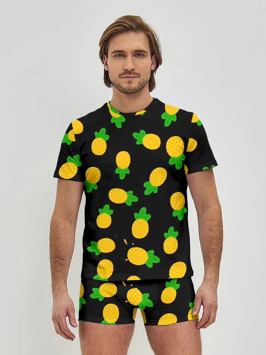 Мужские трусы с футболкой / Ананасы