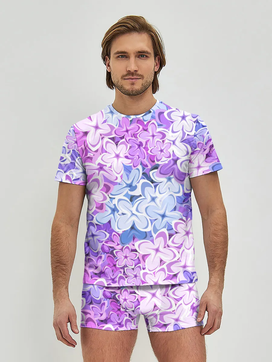 Мужские трусы с футболкой / СИРЕНЬ | ЦВЕТЫ | LILAC