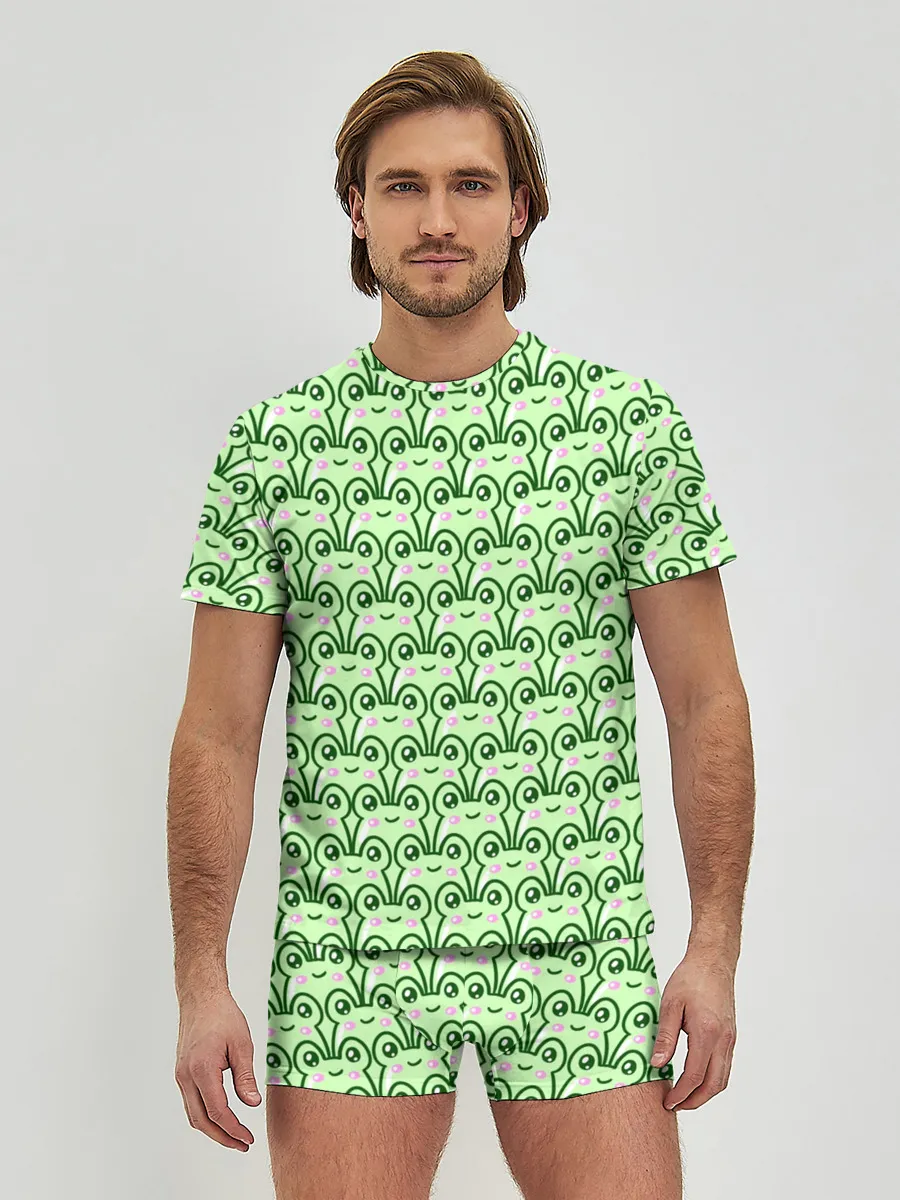 Мужские трусы с футболкой / милые лягушки