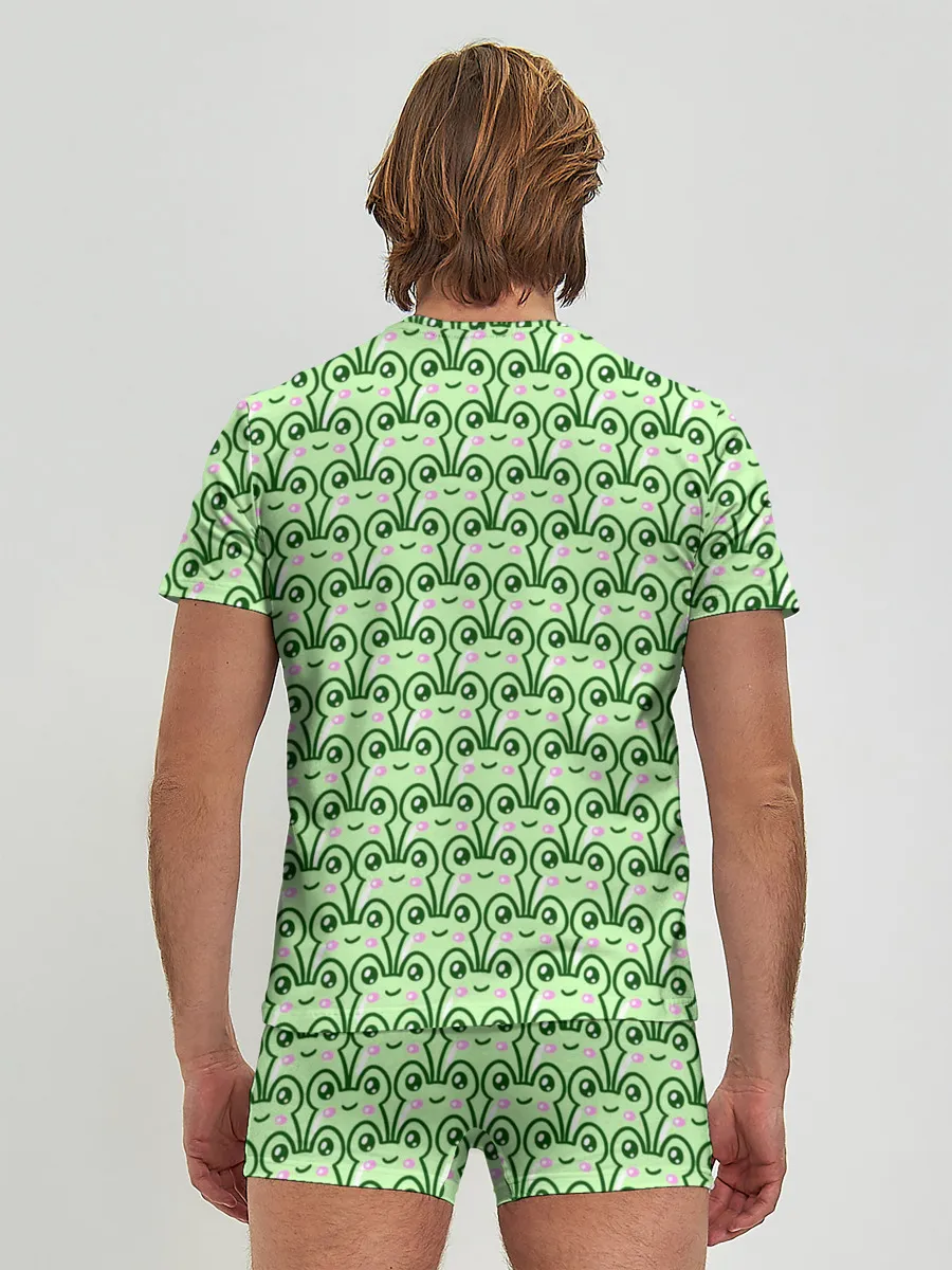 Мужские трусы с футболкой / милые лягушки