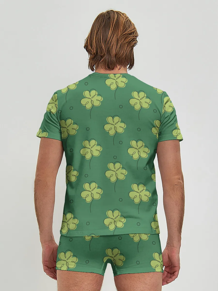 Мужские трусы с футболкой / Узор на День святого Патрика