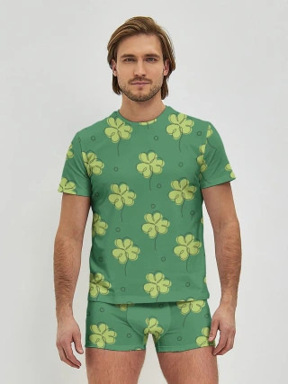 Мужские трусы с футболкой / Узор на День святого Патрика