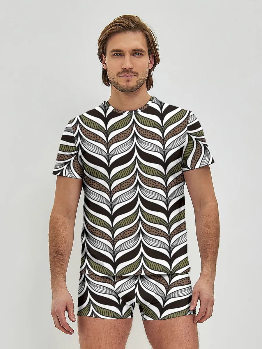 Мужские трусы с футболкой / Африканский племенной узор
