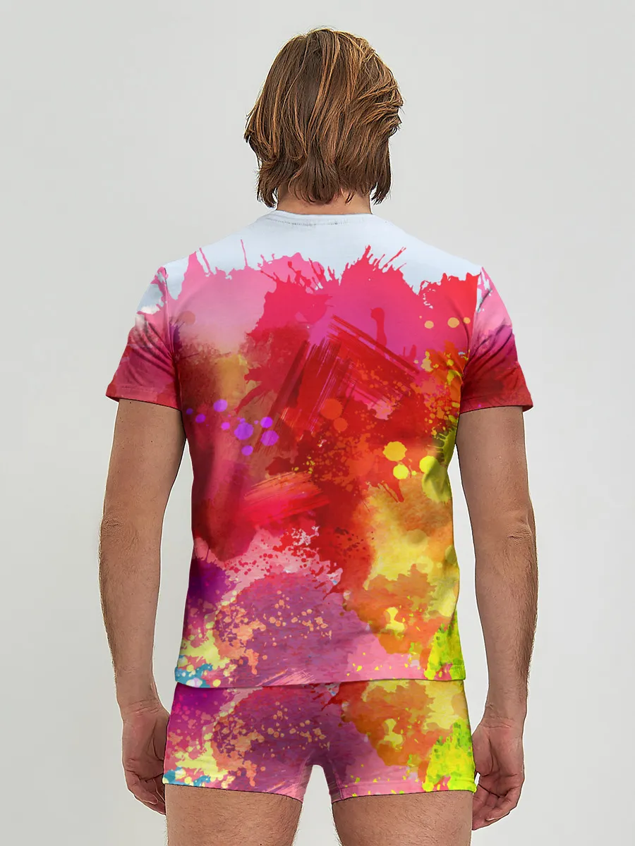 Мужские трусы с футболкой / брызги краски