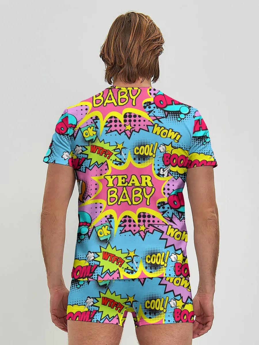 Мужские трусы с футболкой / Year baby Pop art print