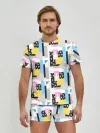 Мужские трусы с футболкой / Memphis style geometry