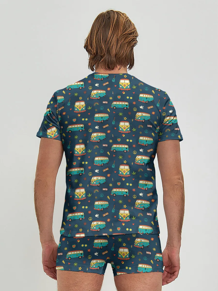 Мужские трусы с футболкой / Фургоны хиппи