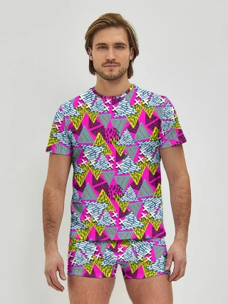 Мужские трусы с футболкой / Дикая абстракция