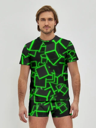 Мужские трусы с футболкой / Cyber cube