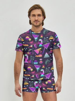 Мужские трусы с футболкой / Vaporwave art