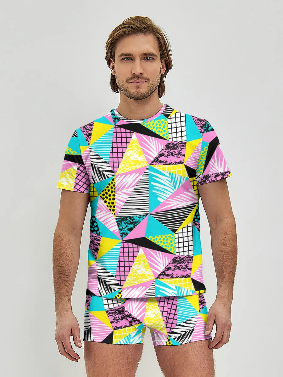 Мужские трусы с футболкой / Ретро арт