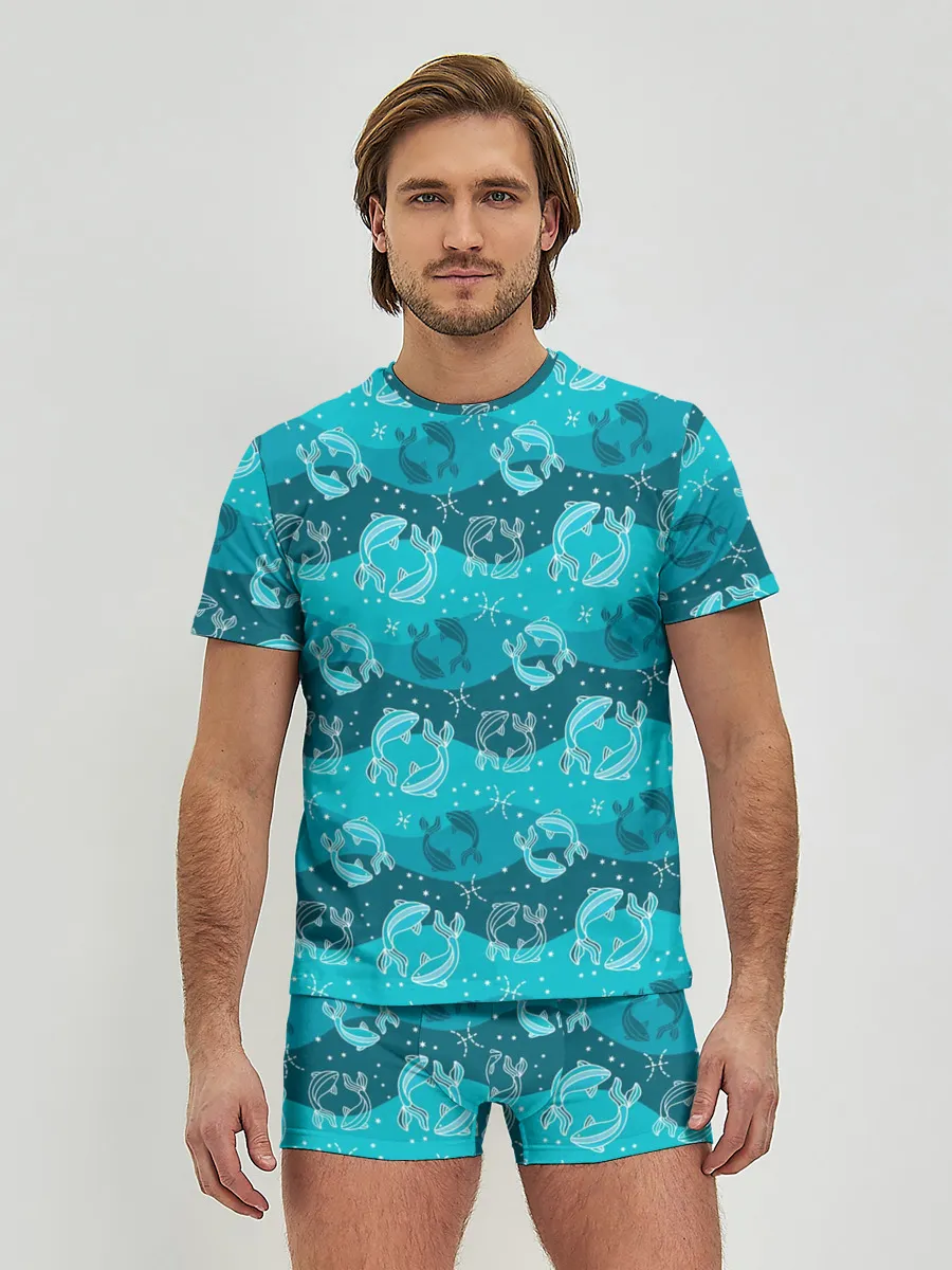 Мужские трусы с футболкой / Рыбы