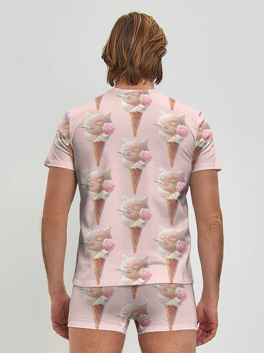 Мужские трусы с футболкой / Мороженное | Кошечки