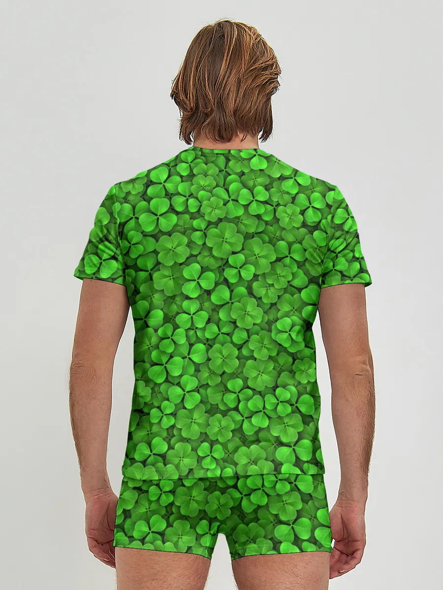 Мужские трусы с футболкой / Зелёный клевер