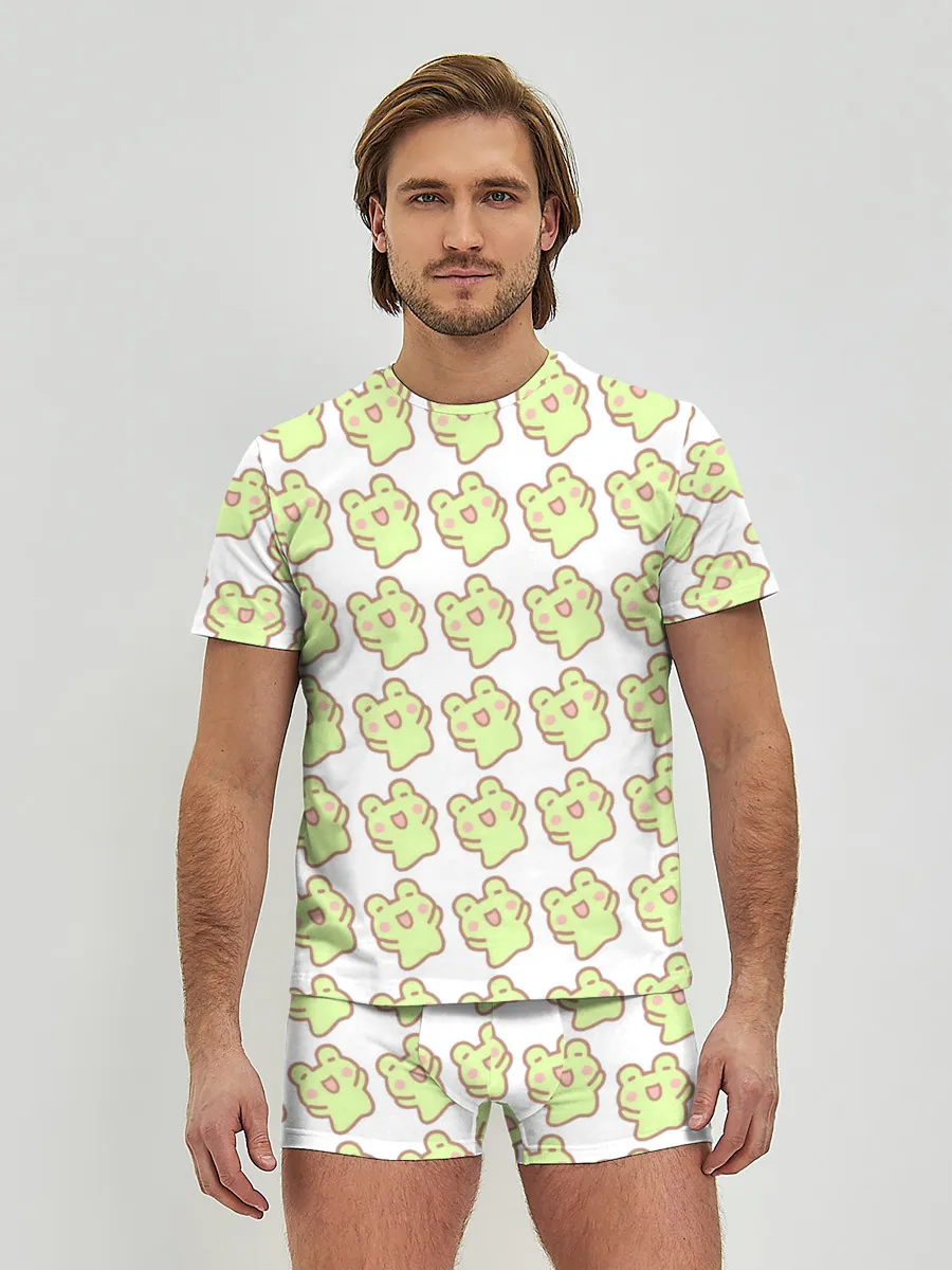 Мужские трусы с футболкой / счастливые лягушки