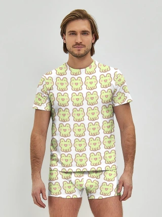 Мужские трусы с футболкой / милые лягушки