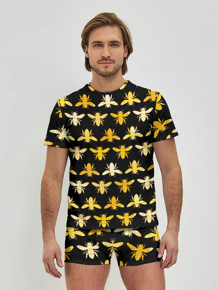 Мужские трусы с футболкой / Пчелиный Паттерн