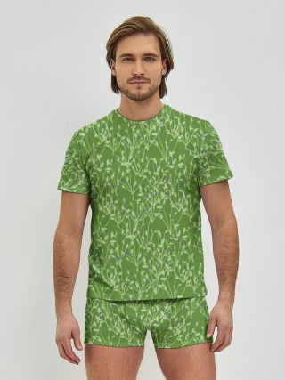 Мужские трусы с футболкой / Черника