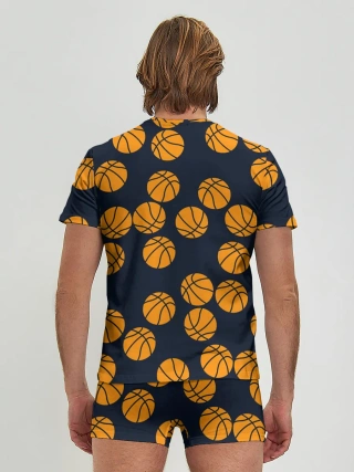 Мужские трусы с футболкой / Баскетбольные мячи
